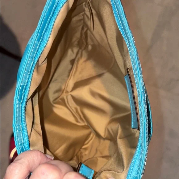 Coach  Getaway signature monogram jacquard  aqua blue Crossbody/shoulder bag - Picture 14 of 15